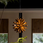 Nova Burst Wooden Chandelier – Modern Sculptural LED Pendant Light