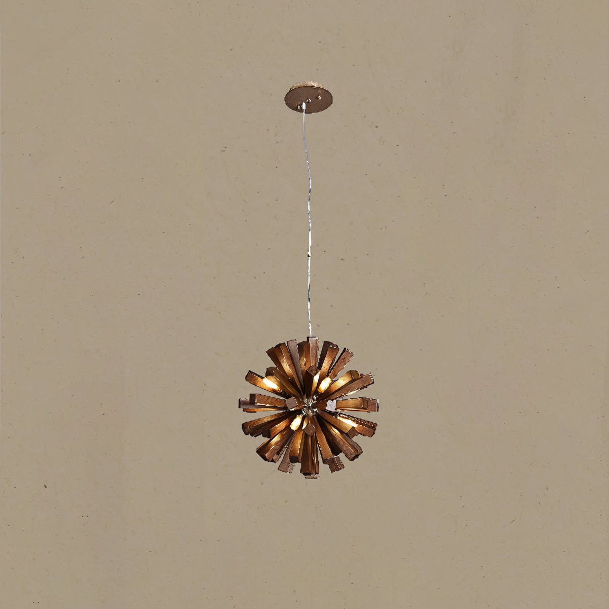 Nova Burst Wooden Chandelier – Modern Sculptural LED Pendant Light