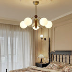 Nova Grove Chandelier – Modern Glass and Walnut Pendant Light