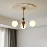 Nova Grove Chandelier – Modern Glass and Walnut Pendant Light