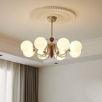 Nova Grove Chandelier – Modern Glass and Walnut Pendant Light