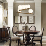Nova Linear Chandelier – Modern Brass & Glass Pendant Light for Dining Room