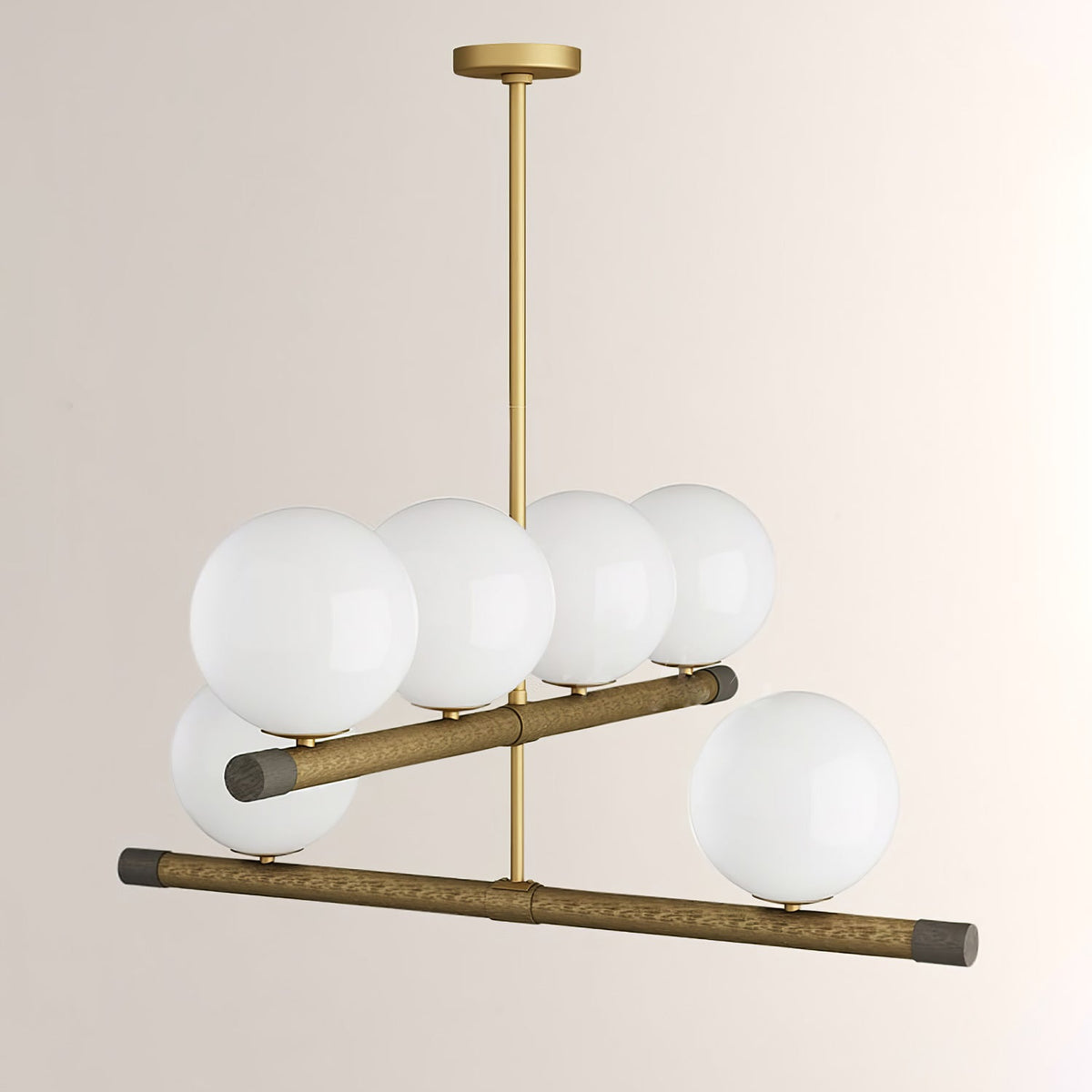Nova Linear Chandelier – Modern Brass & Glass Pendant Light for Dining Room