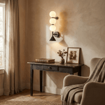 Nova Marble Wall Sconce with Brass Accents and Opal Glass Globes
