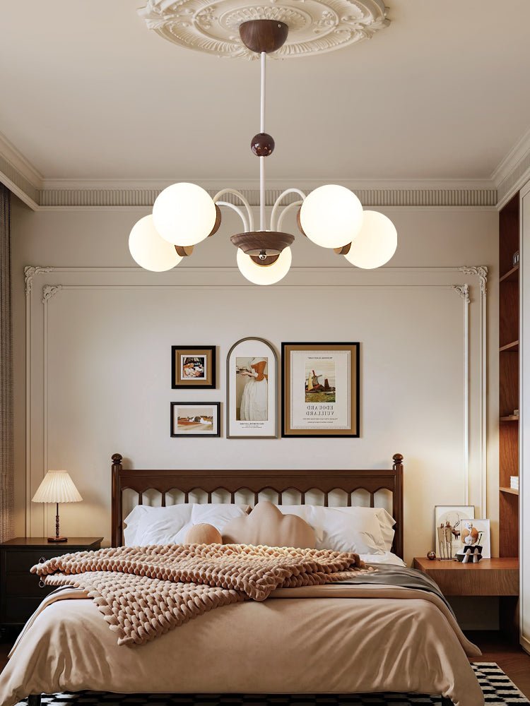 Novara Modern Glass Chandelier with Iron Frame for Dining Room and Living Room