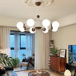 Novara Modern Glass Chandelier with Iron Frame for Dining Room and Living Room