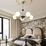 Novara Modern Glass Chandelier with Iron Frame for Dining Room and Living Room