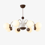 Novara Modern Glass Chandelier with Iron Frame for Dining Room and Living Room