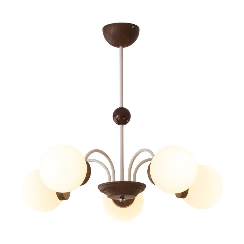Novara Modern Glass Chandelier with Iron Frame for Dining Room and Living Room