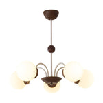 Novara Modern Glass Chandelier with Iron Frame for Dining Room and Living Room