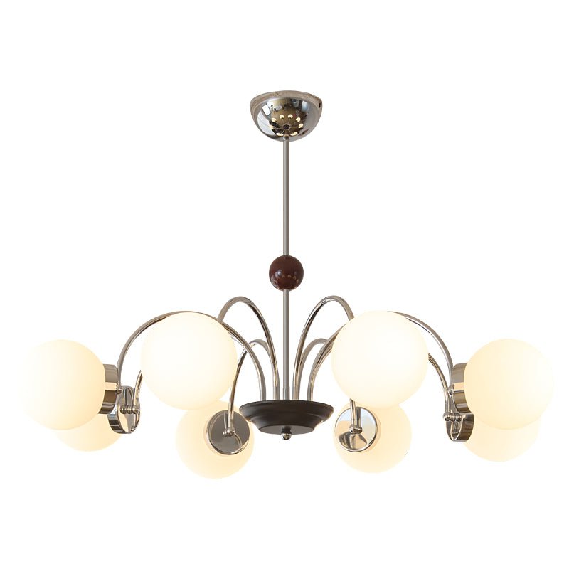 Novara Modern Glass Chandelier with Iron Frame for Dining Room and Living Room