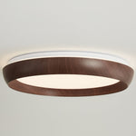 Novera Grain Ring Ceiling Light – Modern Wood Finish LED Flush Mount