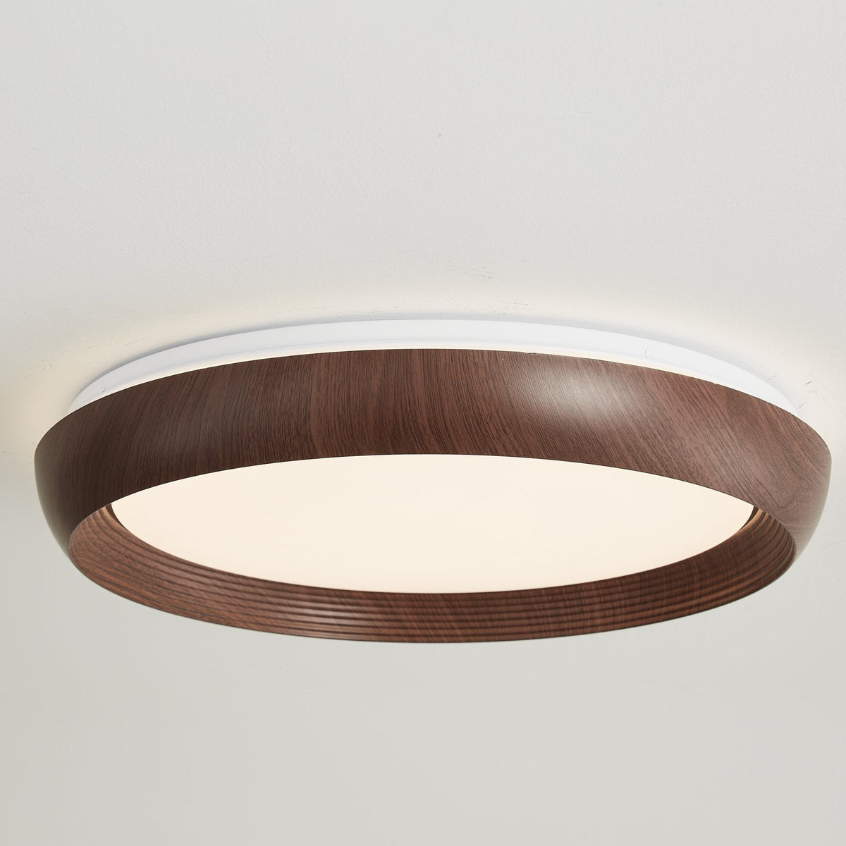 Novera Grain Ring Ceiling Light – Modern Wood Finish LED Flush Mount