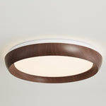 Novera Grain Ring Ceiling Light – Modern Wood Finish LED Flush Mount