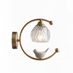 Nuvia Bird Wall Sconce in Brass and Glass | Designer Bedroom Lighting