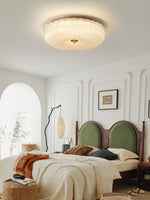 Ripple Glass Ceiling Light – Modern Flush Mount LED Fixture in Gold