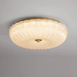 Ripple Glass Ceiling Light – Modern Flush Mount LED Fixture in Gold