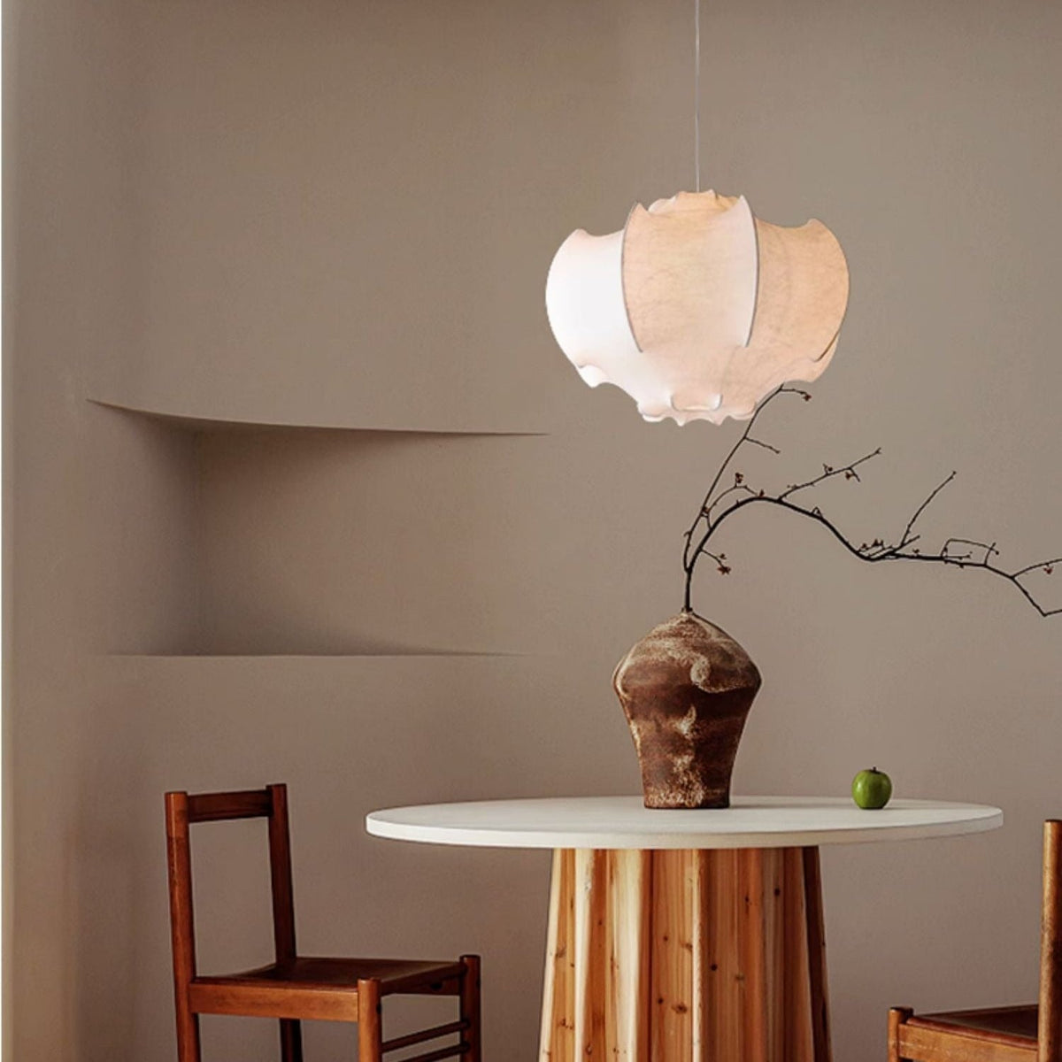 Silk Chandelier French Retro Wabi Sabi Cream Style Chandelier