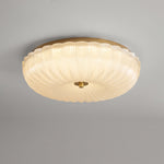 Ripple Glass Ceiling Light – Modern Flush Mount LED Fixture in Gold