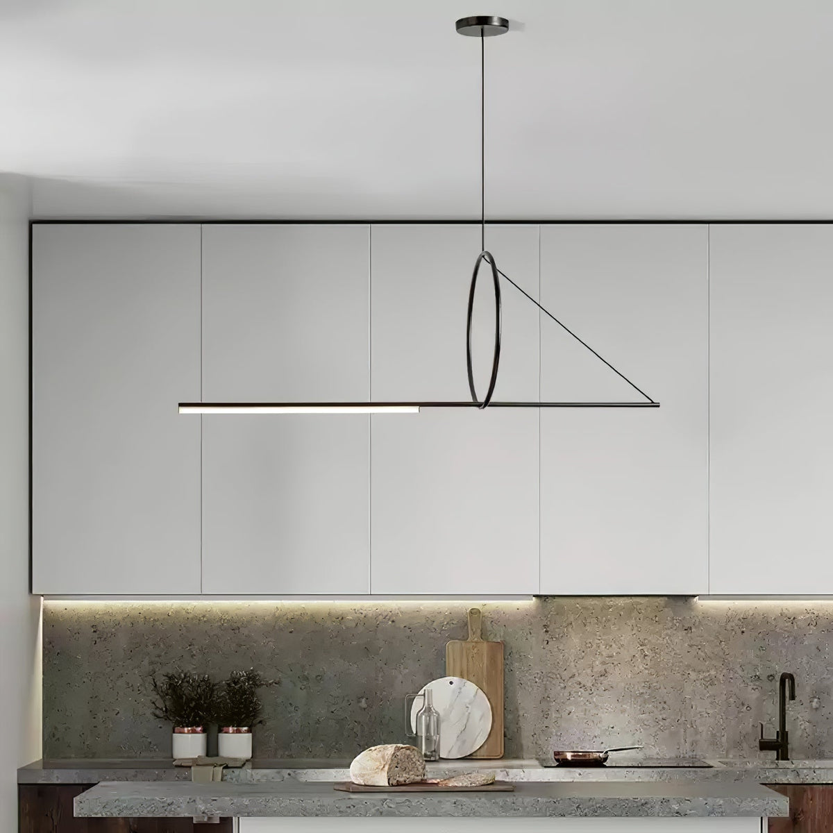 Cercle Trait Linear LED Pendant Light for Kitchen Island and Dining Room