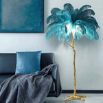 Ins Style Feather Decorated Floor Lamp