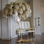 Ins Style Feather Decorated Floor Lamp
