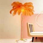 Ins Style Feather Decorated Floor Lamp