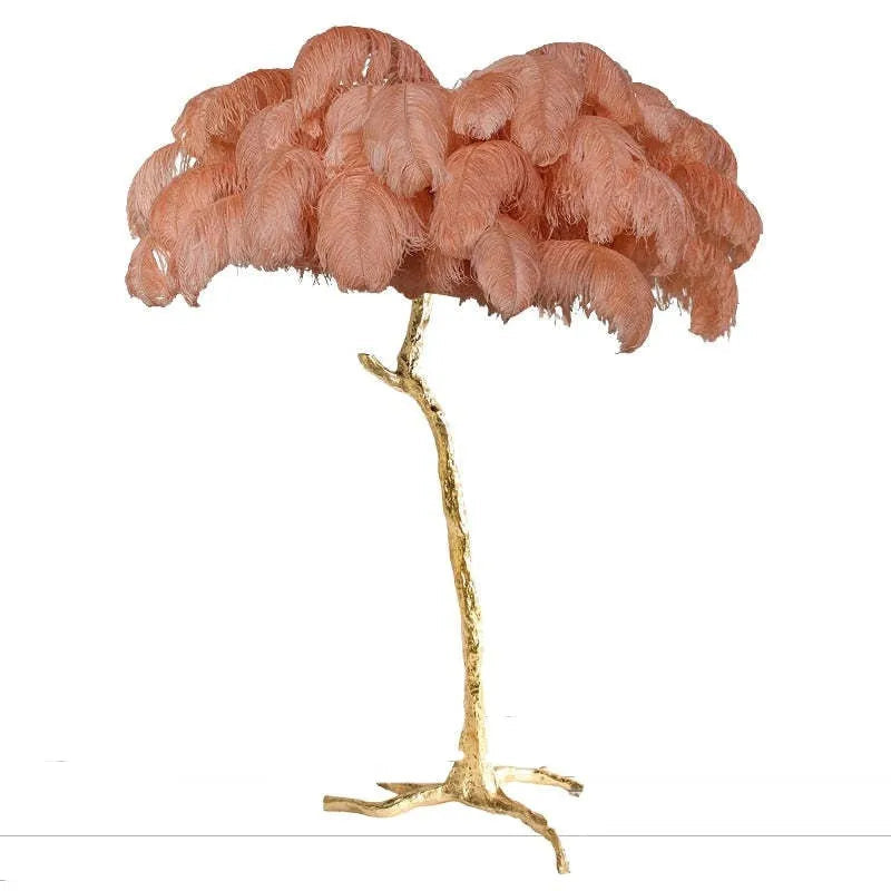 Ins Style Feather Decorated Floor Lamp