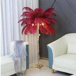 Ins Style Feather Decorated Floor Lamp