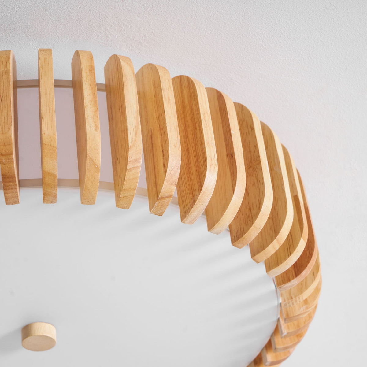 Oakflare Wood Slatted Ceiling Light – Modern Warm LED Flush Mount