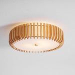 Oakflare Wood Slatted Ceiling Light – Modern Warm LED Flush Mount