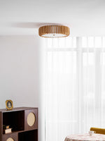 Oakflare Wood Slatted Ceiling Light – Modern Warm LED Flush Mount