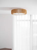 Oakflare Wood Slatted Ceiling Light – Modern Warm LED Flush Mount