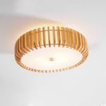 Oakflare Wood Slatted Ceiling Light – Modern Warm LED Flush Mount