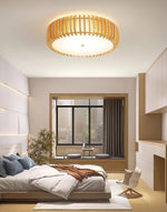 Oakflare Wood Slatted Ceiling Light – Modern Warm LED Flush Mount