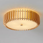 Oakflare Wood Slatted Ceiling Light – Modern Warm LED Flush Mount