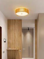 Oakflare Wood Slatted Ceiling Light – Modern Warm LED Flush Mount