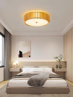 Oakflare Wood Slatted Ceiling Light – Modern Warm LED Flush Mount