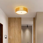Oakflare Wood Slatted Ceiling Light – Modern Warm LED Flush Mount
