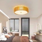 Oakflare Wood Slatted Ceiling Light – Modern Warm LED Flush Mount