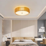 Oakflare Wood Slatted Ceiling Light – Modern Warm LED Flush Mount