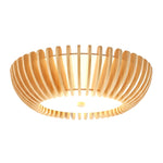 Oakflare Wood Slatted Ceiling Light – Modern Warm LED Flush Mount