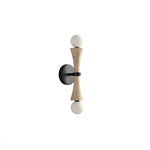 Obel Wall Sconce in Yellow Travertine with Opal Glass Globes