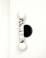 Obelisk Orb Wall Sconce in Marble and Opal Glass