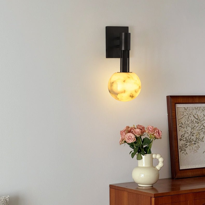 Obra Alabaster Globe Wall Sconce – Modern Bedroom & Living Room Lighting