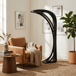 Obsidian Curve LED Floor Lamp – Modern Sculptural Lighting for Living Room & Bedroom