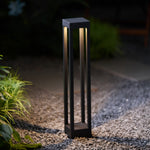 Obsidian Post Outdoor Bollard Light – Minimalist Black Aluminum LED