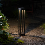 Obsidian Post Outdoor Bollard Light – Minimalist Black Aluminum LED