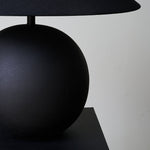 Obsidian Sphere Ceramic Table Lamp with Fabric Shade