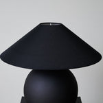 Obsidian Sphere Ceramic Table Lamp with Fabric Shade